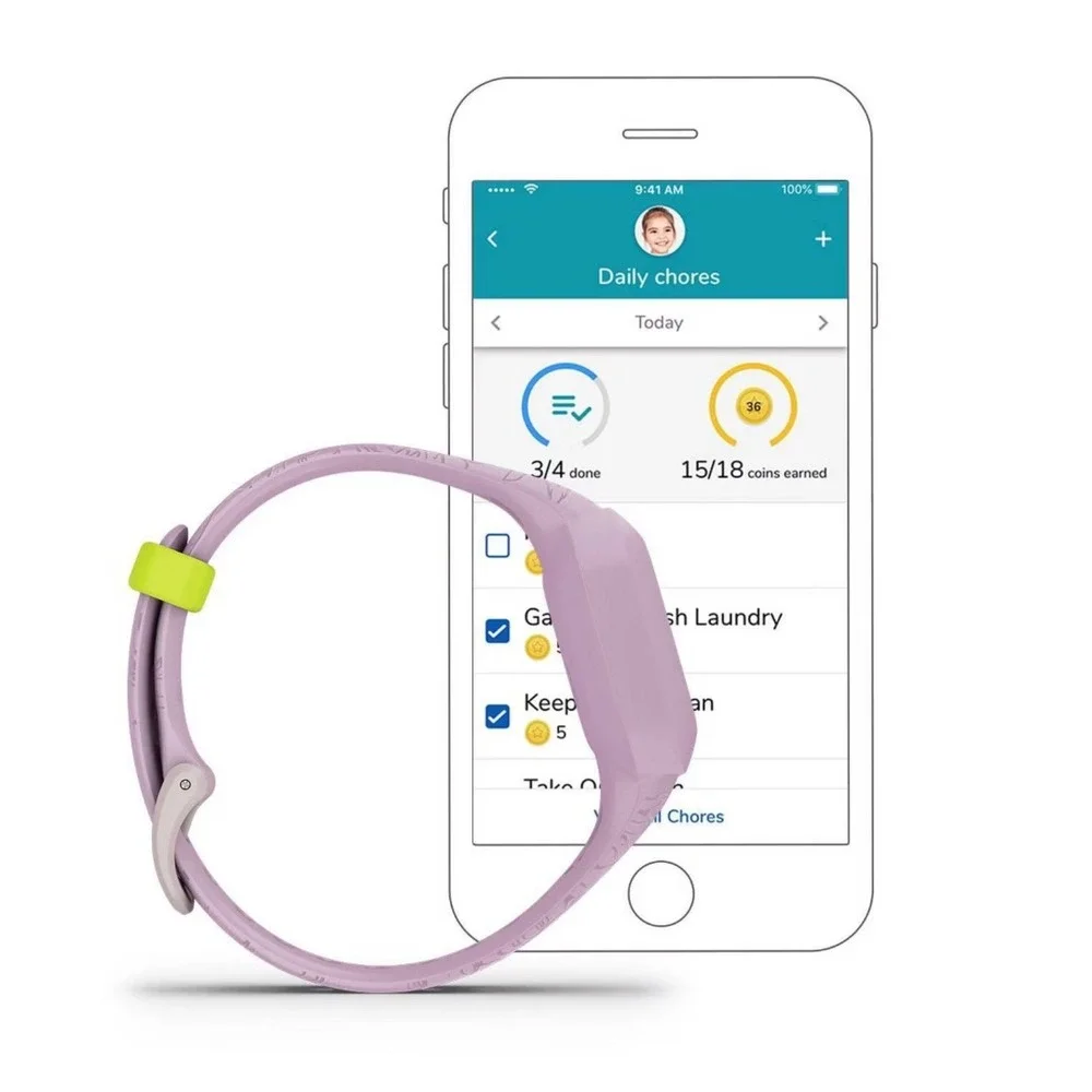 New Garmin Vivofit Jr. 3 Kids Fitness Tracker Walking Swimming Lilac Floral
